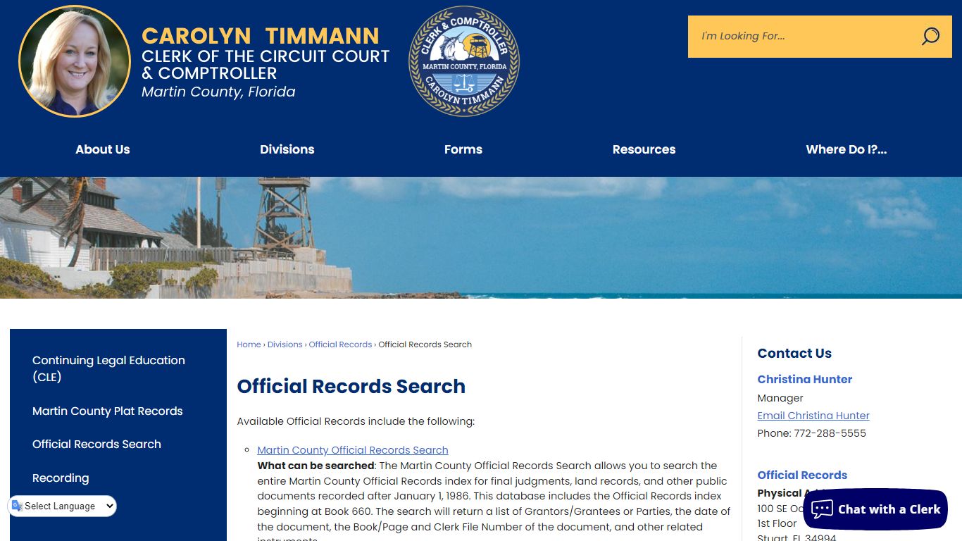 Official Records Search | Martin County Clerk